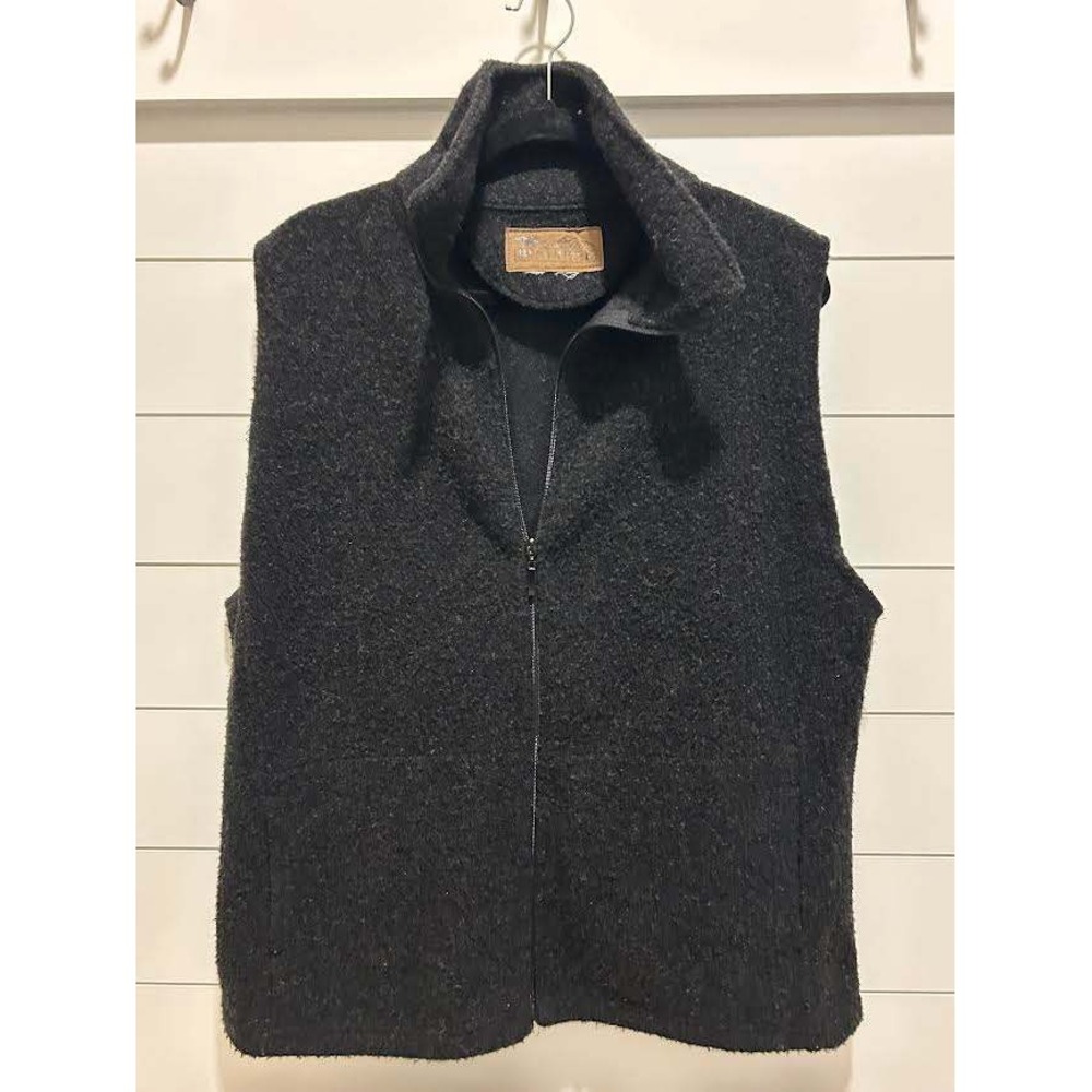 Bear Ridge Outfitters Wool Blend Full Zip Vest Charcoal Gray Made in USA Sz L